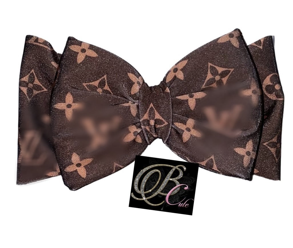 Louis Vuitton Inspired Hair Clips - Mini Bow Tie Style - Set of 2 - Tan and  Brown Grosgrain Ribbon