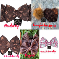 Fifi pink print bow