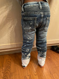 White Paint Jeans (4Y)(RTS)