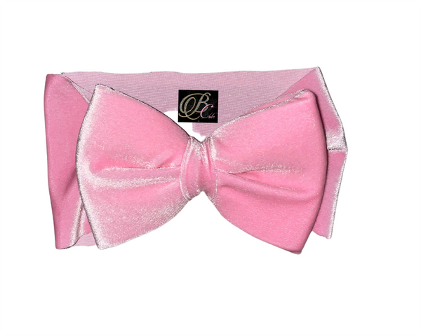 Pink velvet bow