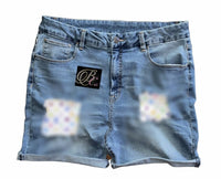 Lover white rainbow patch short jeans (mommy and me)
